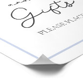 ブルーカード&ギフトベビーシャワーテーブルサイン ポスター (角)