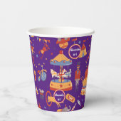 ブルーカーニバルキッズ誕生日サーカスパターンピエロ 紙コップ (裏面)