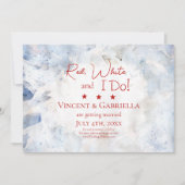 ブルーカーネーションの花7月結婚4日 セーブザデート (正面)