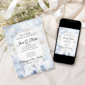 ブルーカーネーションティントお祝い・オブ・ライフ・メモリアル 招待状