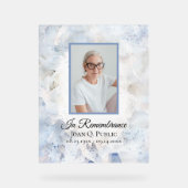 ブルーカーネーションフローラライフお祝いメモリアル アクリルサイン (正面)