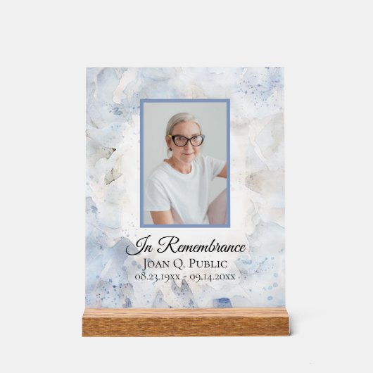 ブルーカーネーションフローラライフお祝いメモリアル アクリルサイン (正面)