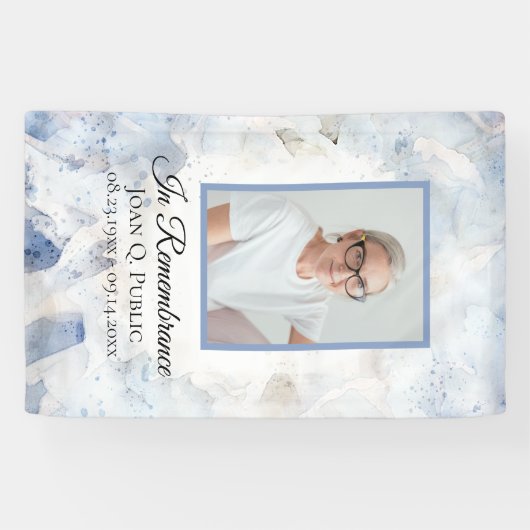 ブルーカーネーションフローラライフ葬儀お祝い 横断幕 (横)