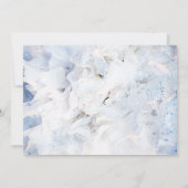 ブルーカーネーション花水彩七月4日結婚目 セーブザデート (裏面)