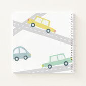 ブルーカーバルーン白い男の子の赤ちゃんシャワー ノートブック (裏面)