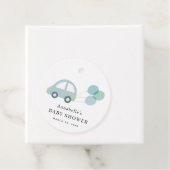 ブルーカーバルーン白い男の子の赤ちゃんシャワー フェイバータグ (インサイチュ)