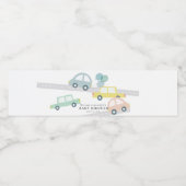 ブルーカーバルーン白い男の子の赤ちゃんシャワー ペットボトルラベル (シングルラベル)