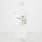 ブルーカーバルーン白い男の子の赤ちゃんシャワー ペットボトルラベル (正面)