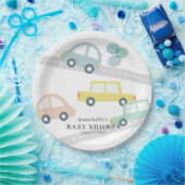 ブルーカーバルーン白い男の子の赤ちゃんシャワー ペーパープレート (パーティー)