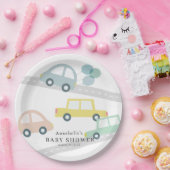 ブルーカーバルーン白い男の子の赤ちゃんシャワー ペーパープレート (パーティー)