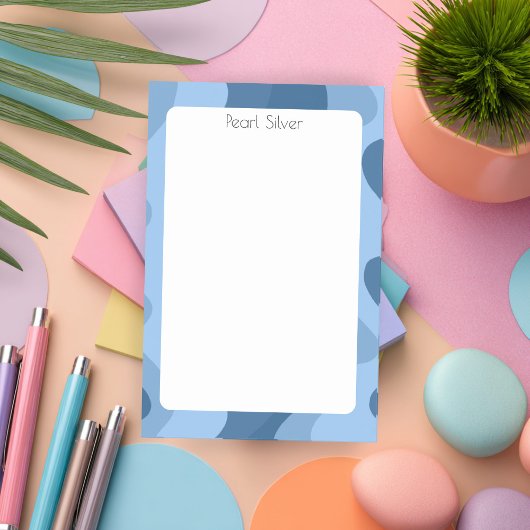 ブルーカーブカスタムシックモノグラムパーソナライズされた ポストイット