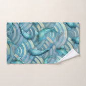 ブルーカープコイ魚の模様 バスタオルセット (ハンドタオル)