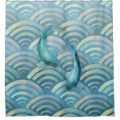 ブルーカープコイ魚 シャワーカーテン (正面)
