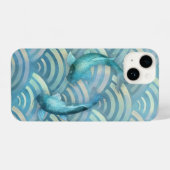 ブルーカープコイ魚 iPhoneケース (裏面横)