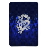 ブルーカーボンファイバースタイルのようなクロムのドラゴン マグネット (縦)