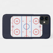 ブルーカーボンファイバー上のホッケーリンク図スタイル Case-Mate iPhoneケース (裏面(横))