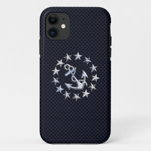 ブルーカーボ航海のンクロムライクヨットフラッグプリント iPhone 11 ケース