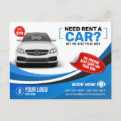 ブルーカーモダンレンタカーレンタルレンタカー ポストカード (正面)