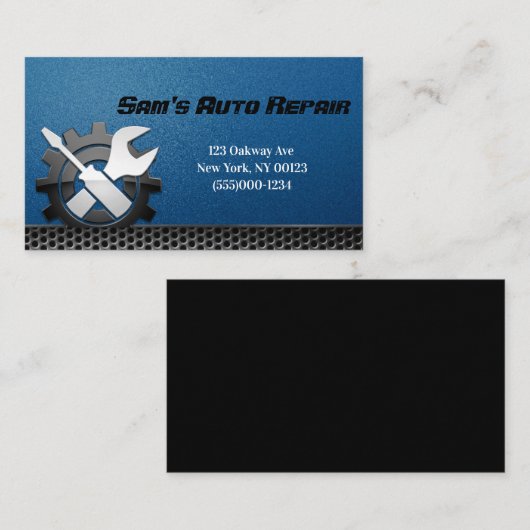 ブルーカー自動整備士修理サービス 名刺 (正面/裏面)