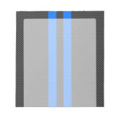 ブルーカ鮮やかーボン繊維スタイルレースストライプ ノートパッド (正面)