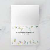 ブルーガイとパーティーハットハッピーバースデー カード (内部)