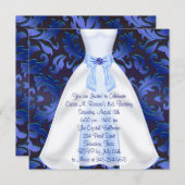 ブルーガウンブルーダマスクキンセアニェラ誕生日パーティー 招待状 (正面/裏面)