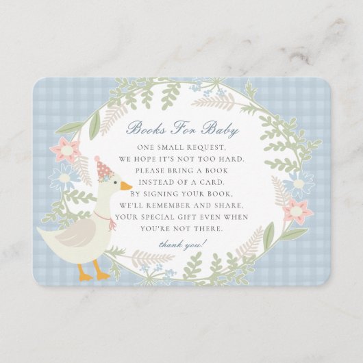 ブルーガウ間抜けグンガムフローラブックのベビー エンクロージャーカード (正面)