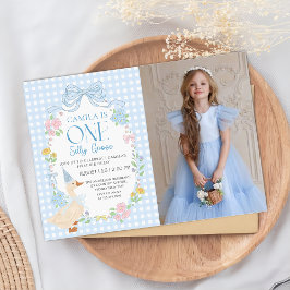 ブルーガウ間抜けスフローラギンガムファースト誕生日 招待状