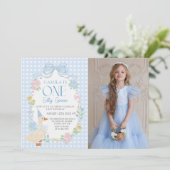 ブルーガウ間抜けスフローラギンガムファースト誕生日 招待状 (スタンド正面)