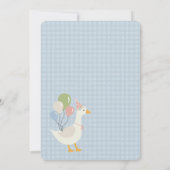 ブルーガウ間抜けスフローラギンガムファースト誕生日 招待状 (裏面)