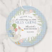 ブルーガチョウ間抜けフローラギンガムベビーシャワーの好意 フェイバータグ (裏面)