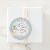 ブルーガチョウ間抜けフローラギンガムベビーシャワーの好意 フェイバータグ (インサイチュ)