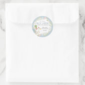 ブルーガチョウ間抜けフローラギンガムベビーシャワーの好意 ラウンドシール (バッグ)