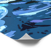 ブルーガラスエレガントの小石のアートワーク |ポスター ポスター (角)