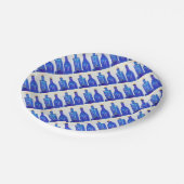 ブルーガラスボトル ペーパープレート (アングル)