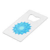 ブルーガラスロータスフラワースケッチ クレジットカード栓抜き (裏面アングル)