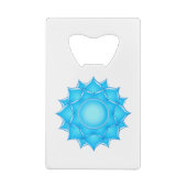 ブルーガラスロータスフラワースケッチ クレジットカード栓抜き (裏面)