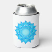 ブルーガラスロータスフラワースケッチ 缶クーラー (缶正面)