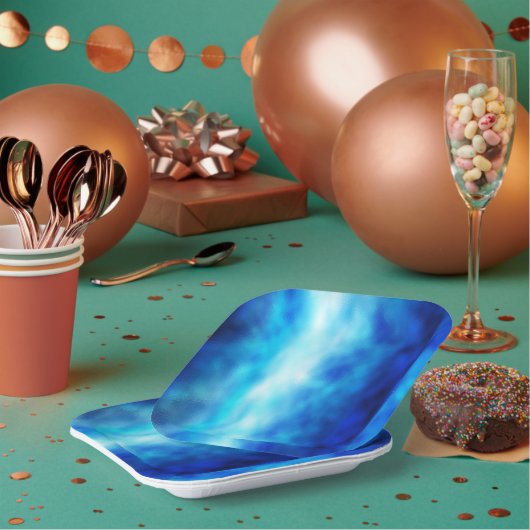 ブルーガラス ペーパープレート (複数)