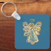 ブルーガーディアンエンジェルアートカスタムキーチェーン キーホルダー (正面)