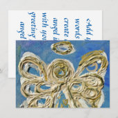 ブルーガーディアンエンジェルカスタム招待状または招待状 招待状 (正面/裏面)