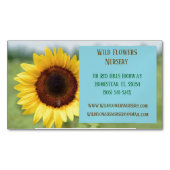 ブルーガーデナーランドシャープヒマワリアフローリスト マグネット名刺 (正面)