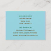 ブルーガーデナーランドシャープヒマワリアフローリスト 名刺 (裏面)