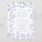 ブルーガーデンお洒落チノイスリーブライダルブランチ 招待状 (正面/裏面)