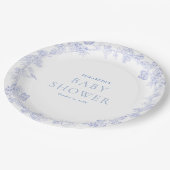 ブルーガーデンお洒落チノイスリーベビーシャワー ペーパープレート (アングル)