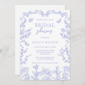 ブルーガーデンお洒落チノワセリーブライダルシャワー 招待状 (正面/裏面)