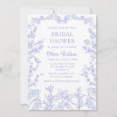 ブルーガーデンお洒落チノワセリーブライダルシャワー 招待状 (正面)