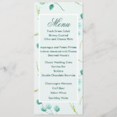 ブルーガーデンの水の色の茎結婚のメニュー メニュー (正面)