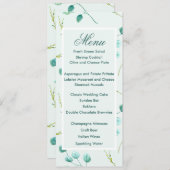 ブルーガーデンの水の色の茎結婚のメニュー メニュー (正面/裏面)