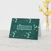 ブルーガーデンの水の色の茎結婚sありがとう カード (黄色い花)